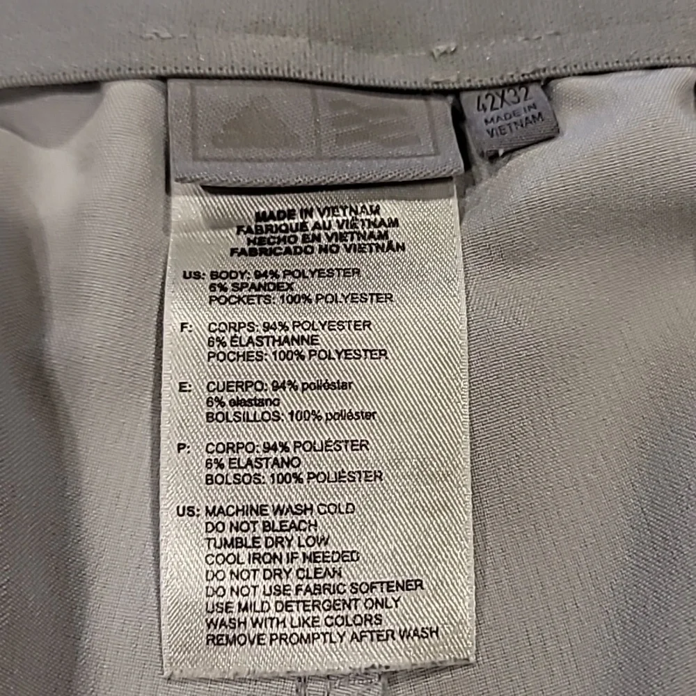 Adidas Mens Climalite Golf Pants Gray Stripe 42 / 32
